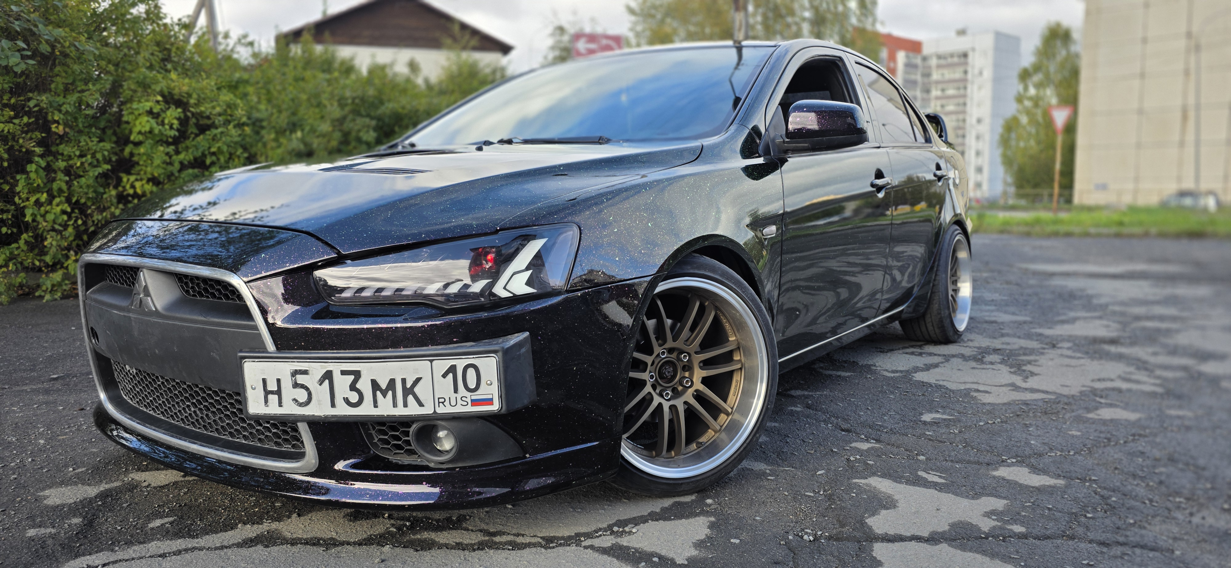 Mitsubishi Lancer 10 — оклейка защитной полиуретановой плёнкой CARLAS,