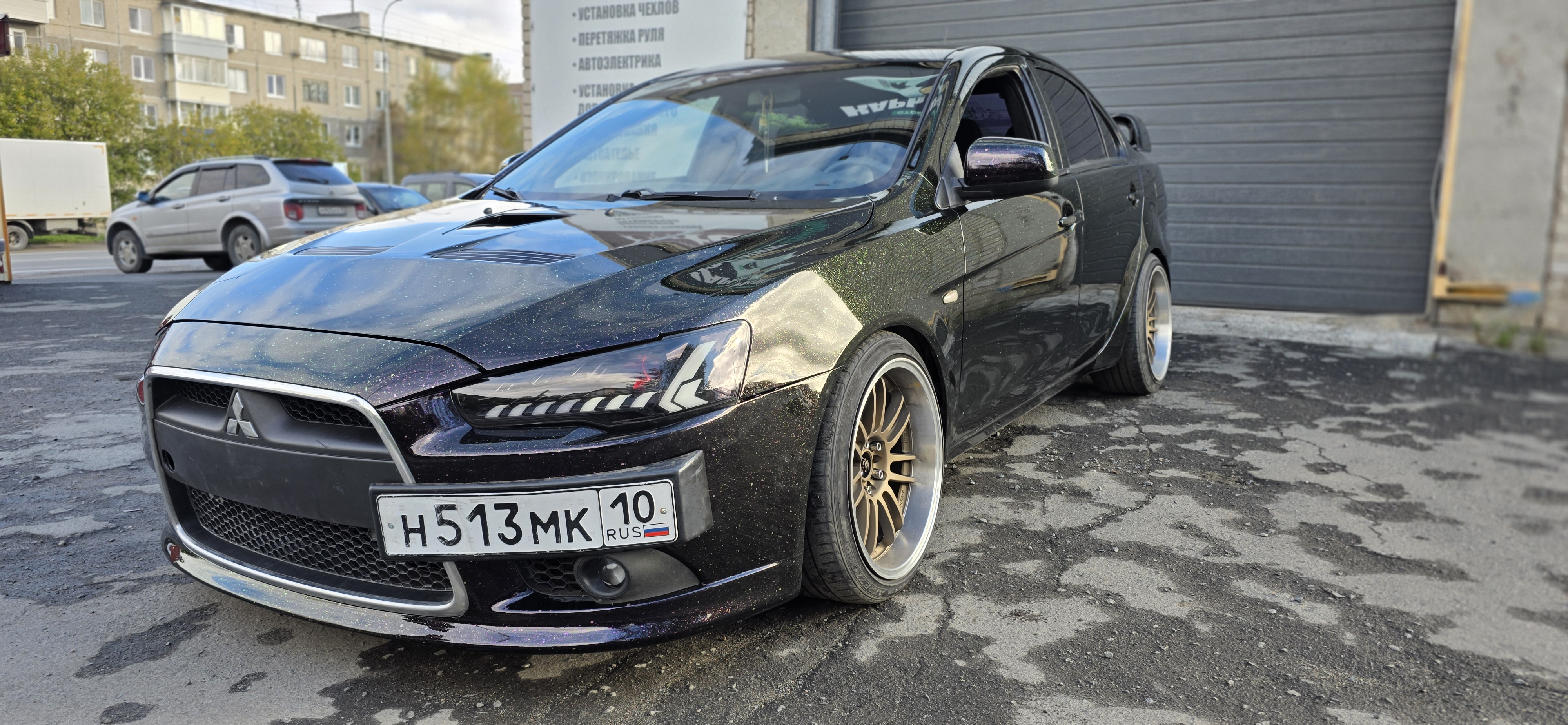 Mitsubishi Lancer 10 — оклейка защитной полиуретановой плёнкой CARLAS, - работа 12