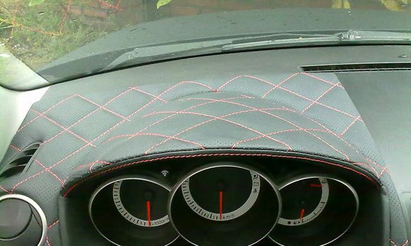 Перетяжка торпедо кожей - работа 24