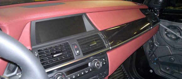 Перетяжка торпедо кожей - работа 19